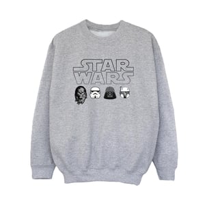 Star Wars Jongens Sweatshirt met Karakterhoofden (Sportgrijs)