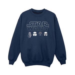 Star Wars Jongens Sweatshirt met Karakterhoofden (Marineblauw)