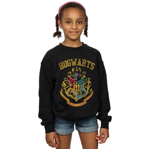 Harry Potter Meisjes gevuld Varsity-sweatshirt met helm (Zwart)