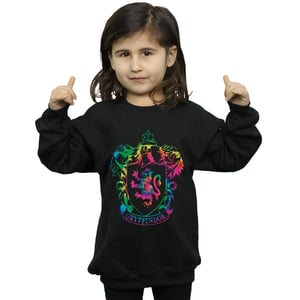 Harry Potter Meisjes Gryffindor Crest Tie Dye Ingevuld Sweatshirt (Zwart)