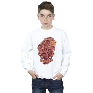 Harry Potter Jongens Gryffindor Schets Crest Sweatshirt (Wit)