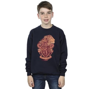 Harry Potter Jongens Gryffindor Schets Crest Sweatshirt (Marineblauw)