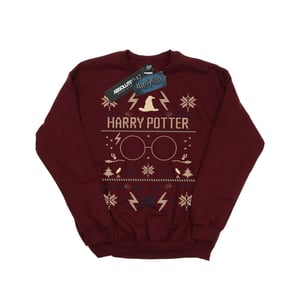 Harry Potter Sweatshirt met kerstpatroon voor jongens (Bourgondië)