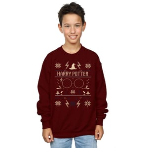 Harry Potter Sweatshirt met kerstpatroon voor jongens (Bourgondië)