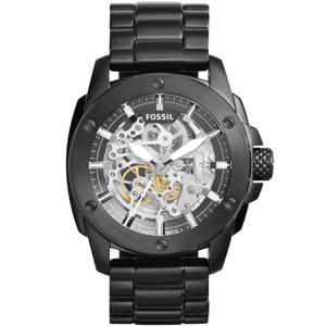Fossil ME3080 Automatische Skeleton Herenhorloge, 50 mm Zwart RVS