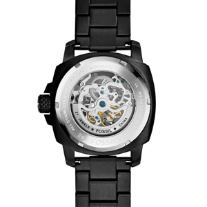 Fossil ME3080 Automatische Skeleton Herenhorloge, 50 mm Zwart RVS