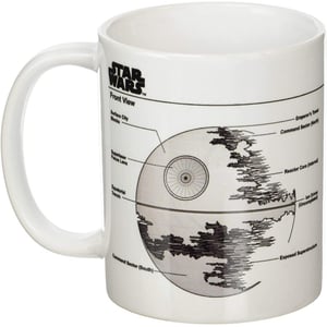 Star Wars Dödsstjärnans skiss mugg (Vit/Svart/Grå)
