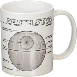 Star Wars Dödsstjärnans skiss mugg (Vit/Svart/Grå)