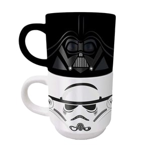 Star Wars Empire Helmets Stackable Mug Set (Pack of 2) (Black/White)