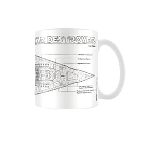 Star Wars Star Destroyer schets mok (Wit/zwart)