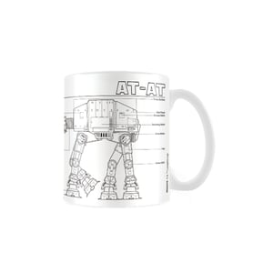 Star Wars AT-AT schets mok (Wit/zwart)
