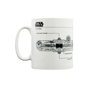 Star Wars Millennium Falcon Sketch Mug (White/Black)