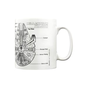 Star Wars Millennium Falcon Sketch Mug (White/Black)