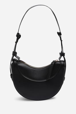 Where's That From Womens 'Envie' Crescent Faux Leather Shoulder Bag in Black