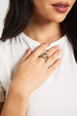 Statement Hammered Ring