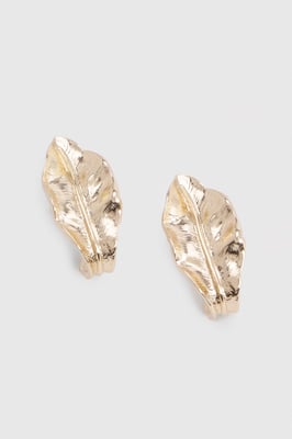 Leaf Detail Huggie Earrings