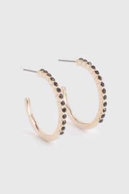 Embellished Mid Sized Hoop Earrings