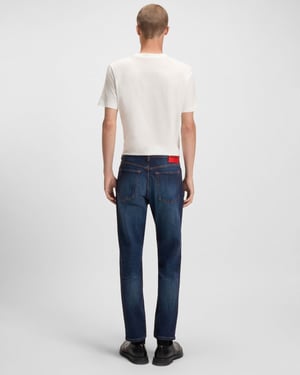 Tapered-Fit Jeans in Dark Blue
