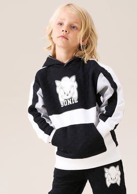 Sonic Black Mix Textured Block Hoody