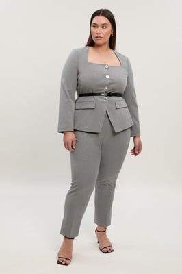 Plus Size Tailored Marl Slim Leg Trouser
