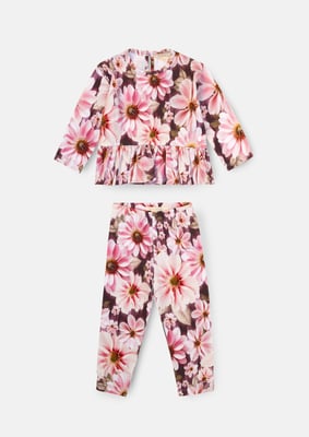 Erica Floral Peplum Top with Matching Legging