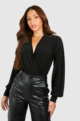 Tall Blouson Sleeve Wrap Bodysuit