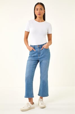 Petite Bootcut Cropped Jeans