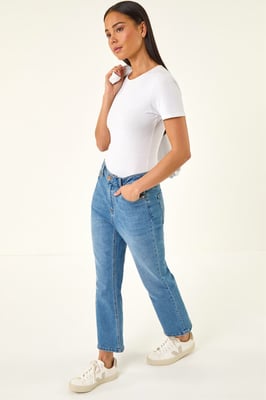 Petite Bootcut Cropped Jeans