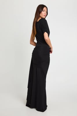 Asymmetric Trim Detail Maxi Dress