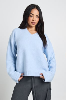 Oversized V Neck Knitted Jumper
