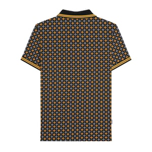Lambretta Heren Geometrisch Poloshirt (Zwart/Goud)