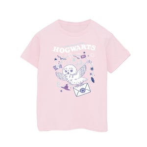 Harry Potter Meisjes Uil Brief Van Zweinstein Katoenen T-Shirt (Baby Roze)