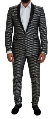 Geometric Pattern Slimfit Suit