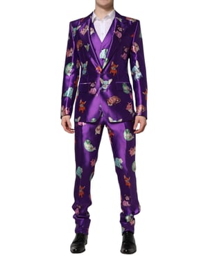 Cartoon Animal Print Suit