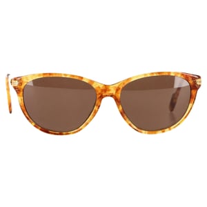 Cartier Paris Eclat Miel Dore Plated Sunglasses in Brown Acetate