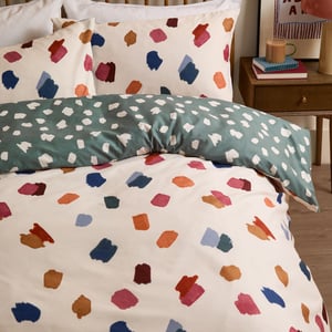 Duvet Day Astrid Reversible Soft Touch Duvet Set, King, Multicolour