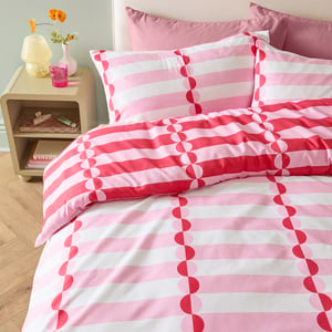Duvet Day Lottie Reversible Soft Touch Duvet Cover Set, Single, Red