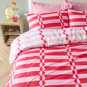 Duvet Day Lottie Reversible Soft Touch Duvet Cover Set, Single, Red