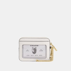 Zip Card Case With Heart Rivets