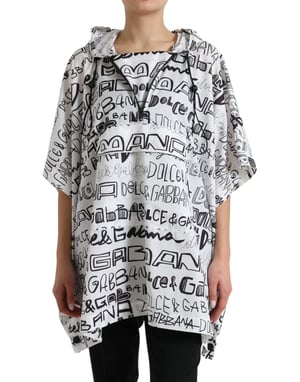 Hooded Graffitiprint Poncho Tsh83782