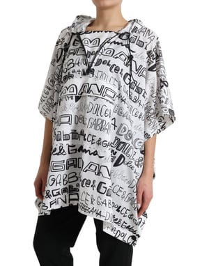 Hooded Graffitiprint Poncho Tsh83782