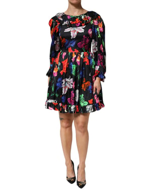 Bloemenprint Ruchesjurk