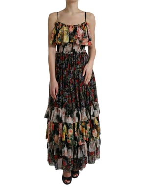 Floralprint Maxi Dress Tiered Ruffle Style