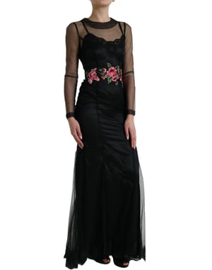 Floral Embroidered Gown Long Dress