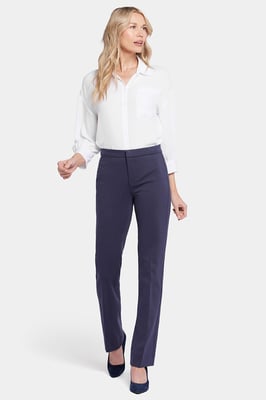 Slimme Broek in Ponte Knit | Oxford Marineblauw
