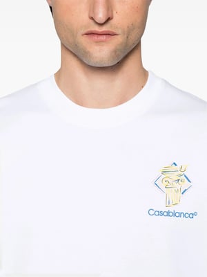 Diamond Column Printed T-Shirt in White
