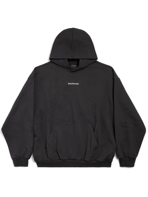 New Balenciaga Back Hoodie in Black