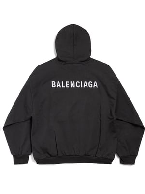New Balenciaga Back Hoodie in Black