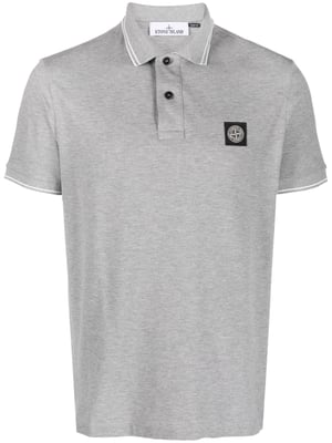Compass Patch Logo Polo in Grey
