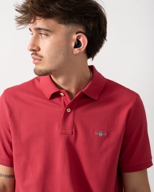 Regular Fit Pique Polo in Light Pink